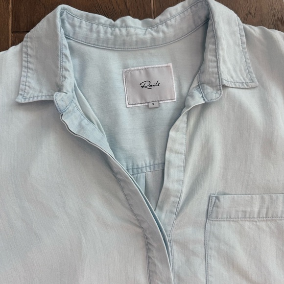 Rails Light Blue Frayed Hem Shirt Dress - Picture 4 of 11